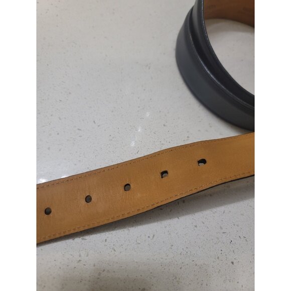 il_fullxfull.6872675807_f3tz.jpg Lejon Leather Belt Size 46 Black Italian Calfskin USA Made - Excellent Condition